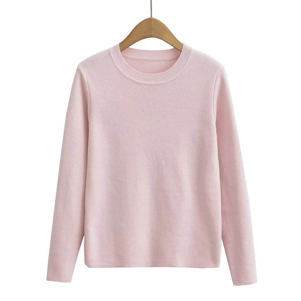 Solid Colour Pullover Sweater