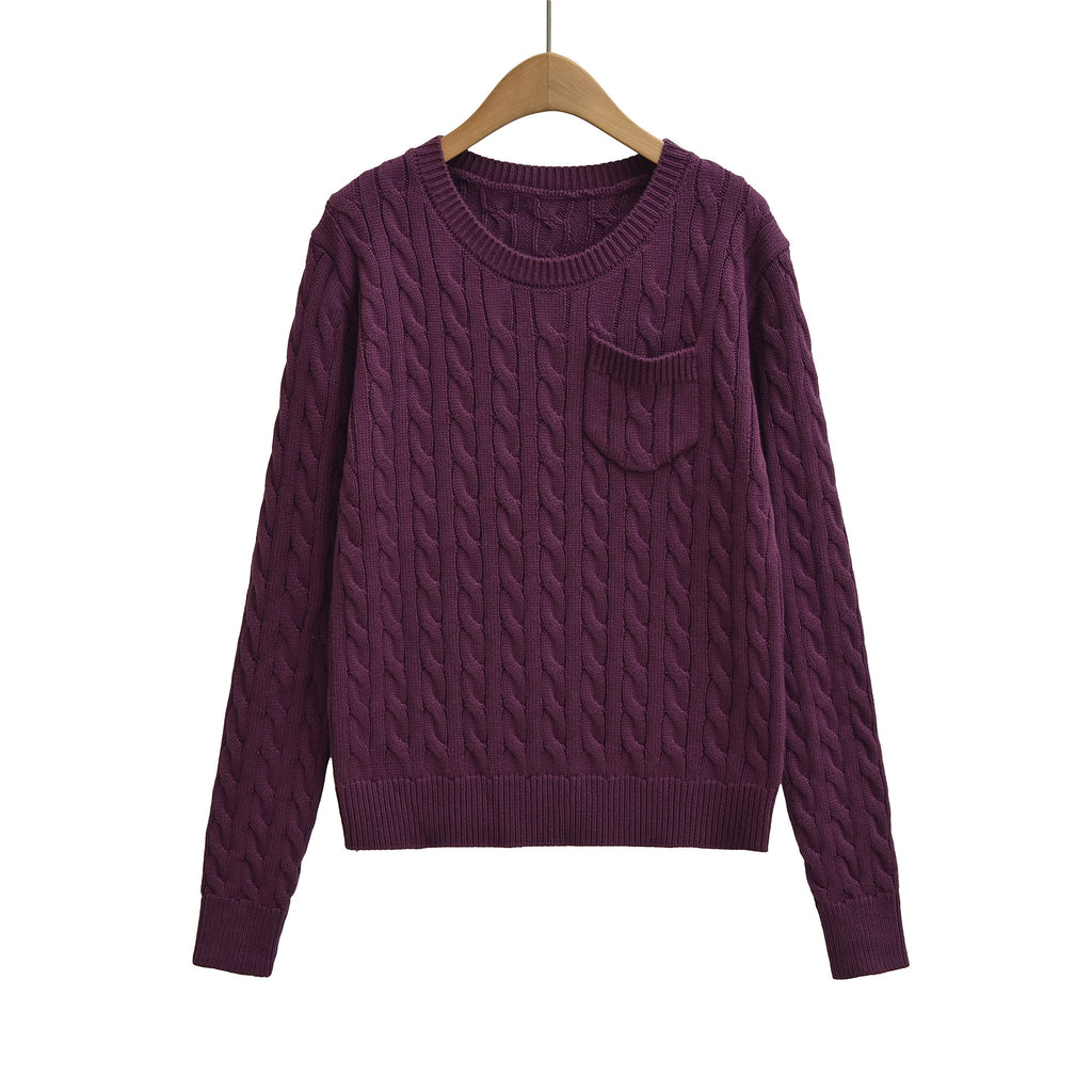 Round Neck Long Sleeved Sweater