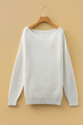 The Cloud Cocoon | Asymmetric Off-the-Shoulder Slouchy Knit Sweater