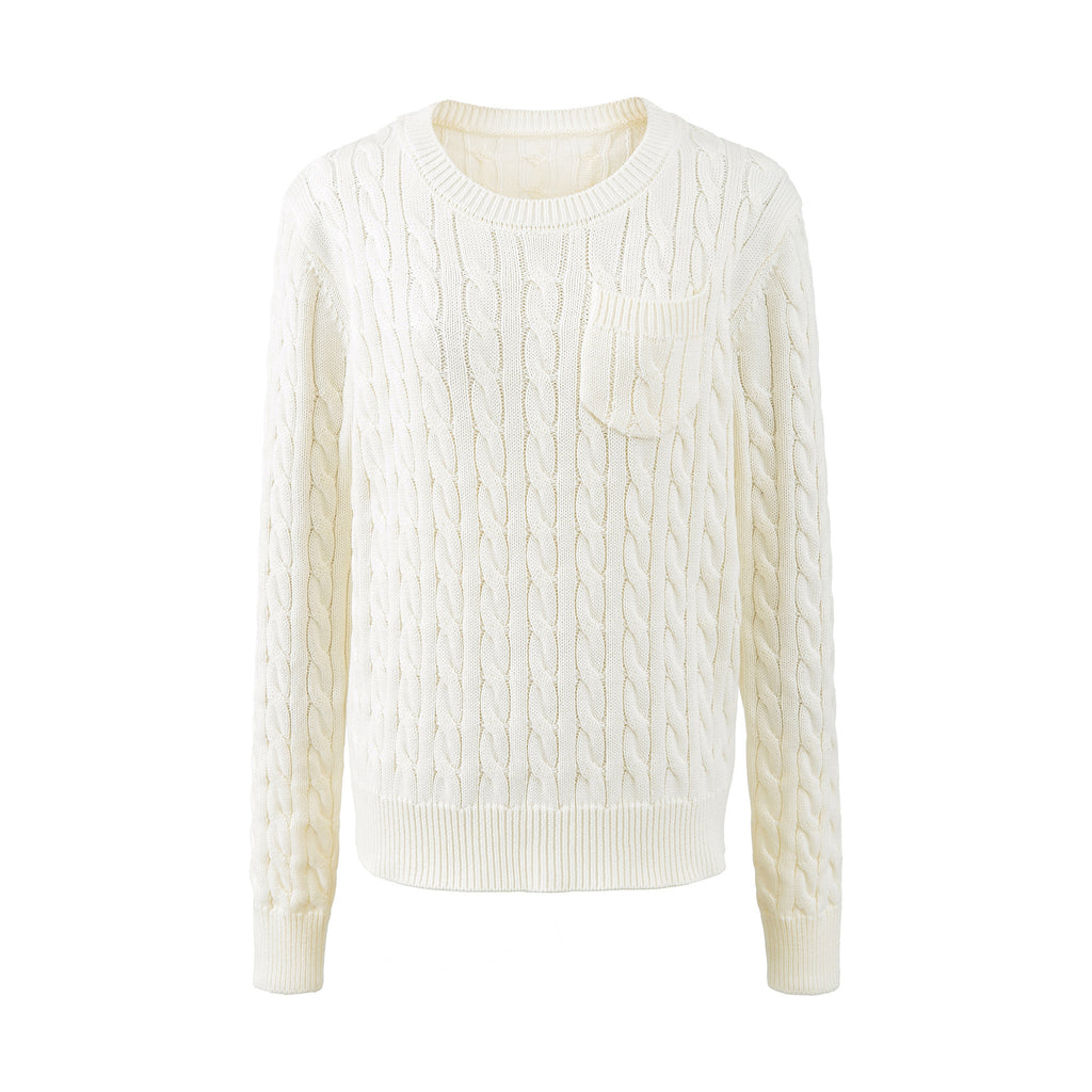 Round Neck Long Sleeved Sweater