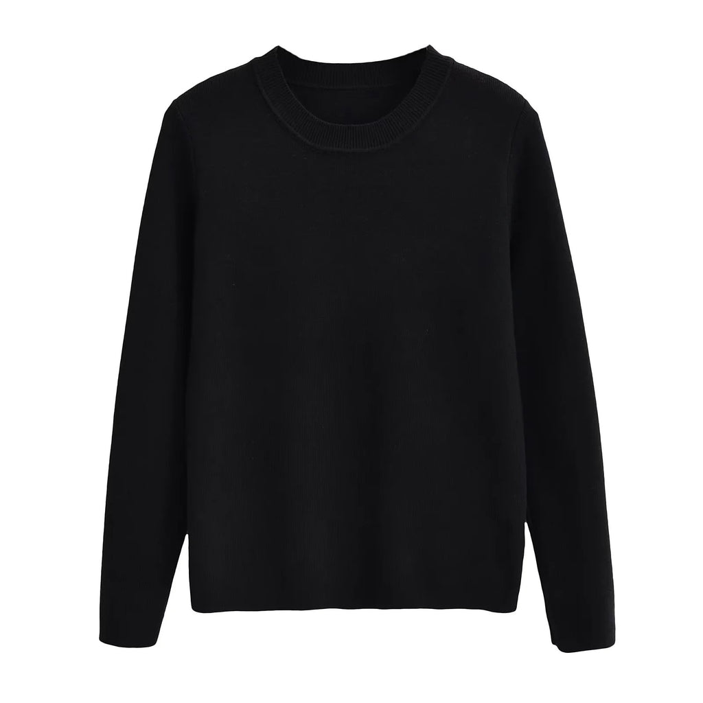 Solid Colour Pullover Sweater