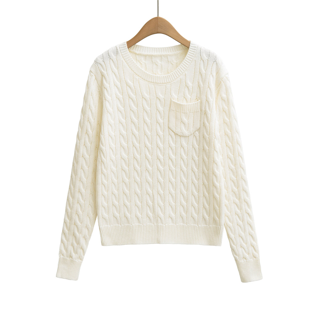 Round Neck Long Sleeved Sweater