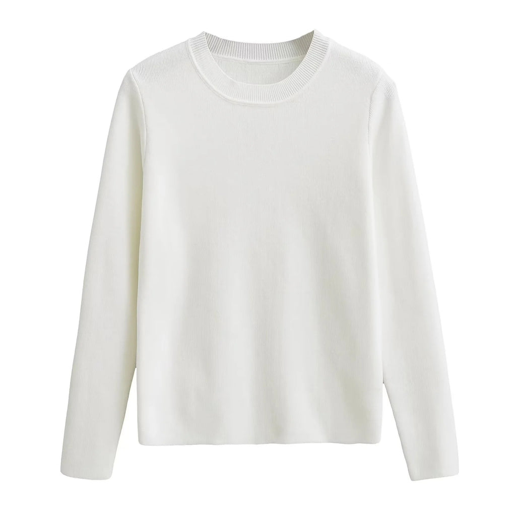 Solid Colour Pullover Sweater