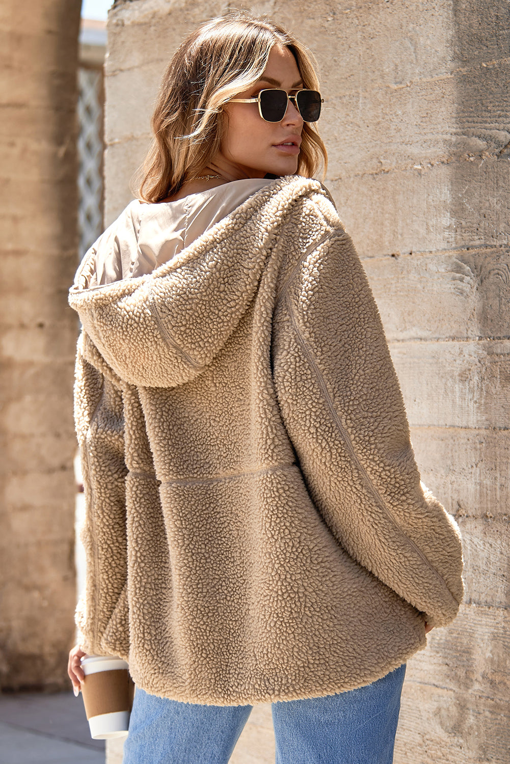 The Alpine Plush | Oversized Fleece Zip-Up Hooded Jacket